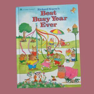Vintage Richard Scarry's Best Busy Year Ever 1991 Golden Book
